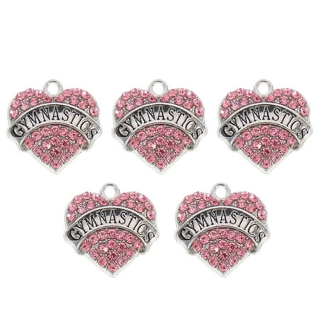 

5Pcs Heart Shaped Bracelet Pendant Gymnastic Girls Gift Necklace DIY Accessories