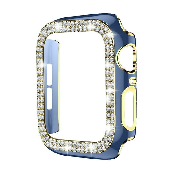 Worryfree Gadgets Bling Bumper Case for Apple Watch Blue/Gold 38mm (C19-BUGD38)