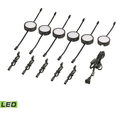 

Under Cabinet 6 Light Fixtures With Black Finish Aluminum Material Integrated 3 24 Watts