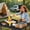 Black, variant on 34" Folding Table, Portable Square Camping Card Table with Collapsible Legs & Carrying Handle, Plastic Tables for Outdoor Cooking,Camping,Picnic, Office, Party,Black