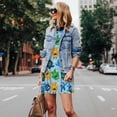 thumbnail image 5 of Horeoi Cartoon Monster Print Women's Sleeveless Dress Cotton-like Flared Hem Deep Side Pockets Above-Knee, 5 of 6