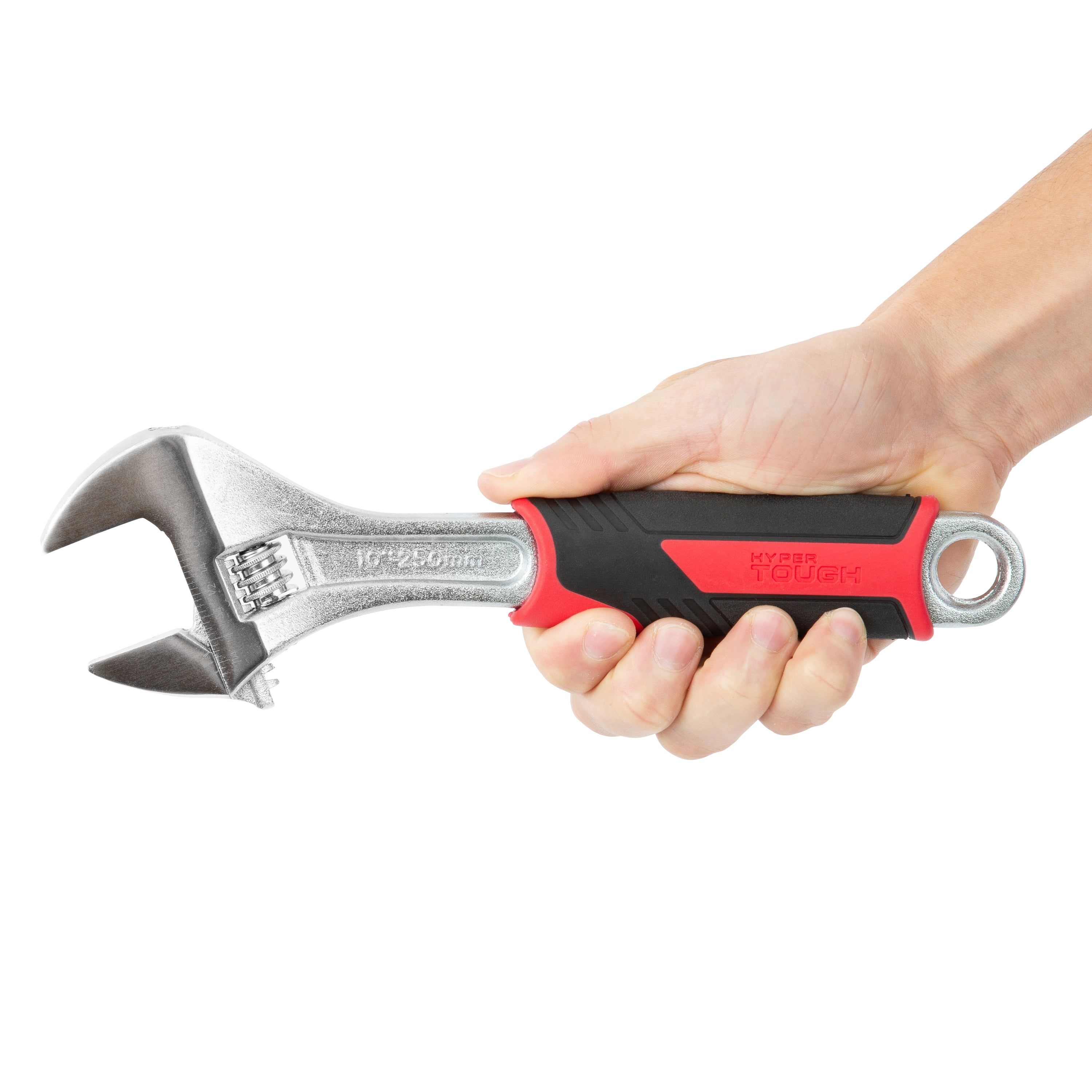 Hyper Tough 10-Inch Adjustable Wrench with Ergonomic Soft Grip