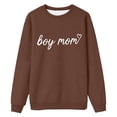 thumbnail image 2 of Tiweut Boy Mom Sweatshirt Women Boy Mom Heart Graphic Shirt Mom Life Sweater Casual Trendy Crewneck Pullover Tops,Coffee,3XL, 2 of 4