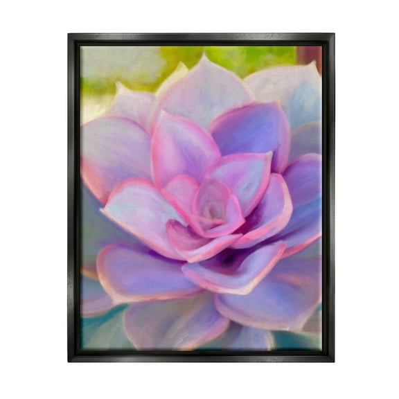 Stupell Industries Purple Plant Leaves Botanical & Floral Painting Black Floater Framed Art Print Wall Art, 17 x 21