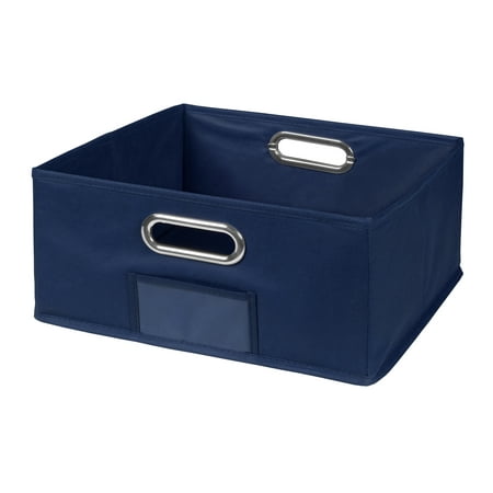 - Collapsible Home Storage Foldable Fabric Low Storage Bin- Blue