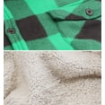 thumbnail image 3 of Men's Casual Flannel Button Up Plaid Fleece Warm Sherpa Lined Lightweight Jacket (Green, 3XL ), 3 of 3