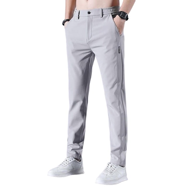 Men\'s Golf Trousers Quick Drying Long Comfortable Leisure Trousers With PocketsLight Gray32