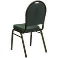 thumbnail image 4 of Flash Furniture HERCULES Series Dome Back Stacking Banquet Chair in Green Patterned Fabric - Gold Vein Frame, 4 of 13