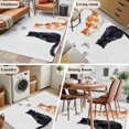thumbnail image 5 of Orange Black Cat Area Rugs 3'x5', Washable Small Throw Rugs for Living Room Bedroom, Modern Simple Cute Animals Butterfly Indoor Outdoor Rug Non-Slip Low Pile Carpet Runner Reversible Floor Mats, 5 of 8