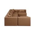 thumbnail image 6 of Meridian Furniture Cube Brown Vegan Leather 6-Pc. U-Shaped Modular Sectional, 6 of 8