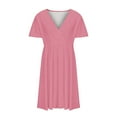 thumbnail image 4 of Vedolay Dresses For Women 2022 Womens Summer Sleeveless Striped T Shirt Dress Casual Crew Neck Tie Waist Mini Dresses,Pink XL, 4 of 5