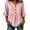 Pink, variant on Houndstooth Peplum Blouse 3/4 Sleeve V Neck 2026 Cute Tops Cotton Button down Shirts Summer V-Neck Printing Casual Flowy Pleated Blouse Pink L