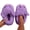 Purple, variant on Womens Cute Pig Cartoon House Fuzzy Slippers Warm Winter Slip On Cotton Shoes Indoor Outdoor Plush Slippers