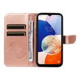 thumbnail image 3 of Dteck Pattern Case for Samsung Galaxy A34 5G,Magnetic Leather Butterfly Floral Embossed Flip Case Card Slots Wallet Stand Cover with Wrist Strap for Galaxy A34 5G,Rosegold, 3 of 7