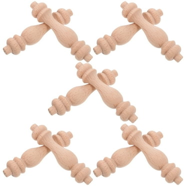Worgeous  10 Pcs Solid Wood Gourd Column Partition Round Stair Baluster Khaki
