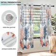 thumbnail image 3 of Yayeee Window Curtains Light Filtering 63"x52" Grommet Panel Pair Home Living Room Decor, White Sea Plants, 3 of 7