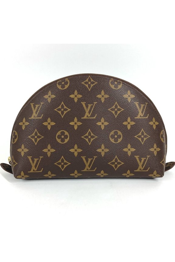 Pre-Owned LOUIS VUITTON M47520 Monogram Trousse Demi Ronde Makeup Pouch Travel Multi-purpose...