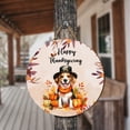 thumbnail image 3 of Happy Thanksgiving Beagle Welcome Thankful Fall Autumn Pumpkin Round Wood Sign Beagles Dog Lover Gifts Idea Hanging Wall Home Decor - 02021, 3 of 5
