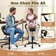 thumbnail image 6 of BESTFAIR Office Drafting Chair - Bar Stools with Back Support, Adjustable Foot Rest and Wheels, Shop Rolling Swivel Chair for Standing Desk Counter Kitchen Salon Home Vanity, Black 2 Pack, 6 of 18