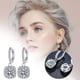 thumbnail image 2 of Dangle Pendientes de la gota para las mujeres 925 Pendientes de plata de perlas de circonio cúbico Pendientes de perlas colgantes Multicolor Cuatro circonio Hebilla de oreja, 2 of 8