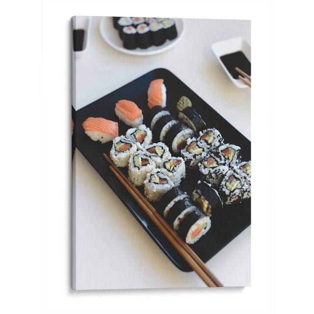 Cuadro decorativo Alimentos - El delicado encanto del sushi en canvas tamaño 60 x 90 cm Canvas Lab Canvas forma vertical tamaño 60 x 90