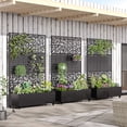 thumbnail image 3 of MAYEERTY 3-Set 47*16" Outdoor Black Metal Planter Box with Trellis for Climbing Plants,Vine & Parallel Pattern, 3 of 8