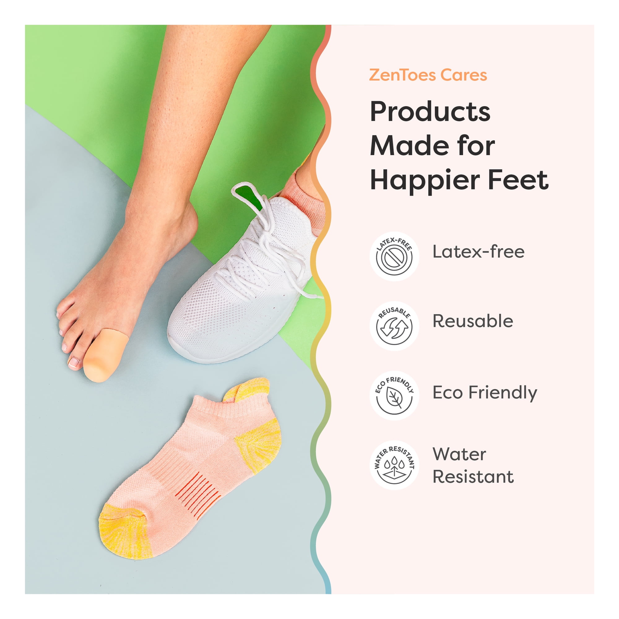 (3 pack) Zentoes Large Toe Caps, Beige, 3 Count - Protective Gel Caps for Toe Support