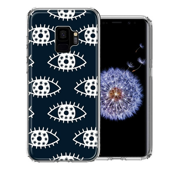 MUNDAZE For Samsung Galaxy S9 Starry Evil Eyes Design Double Layer Phone Case Cover