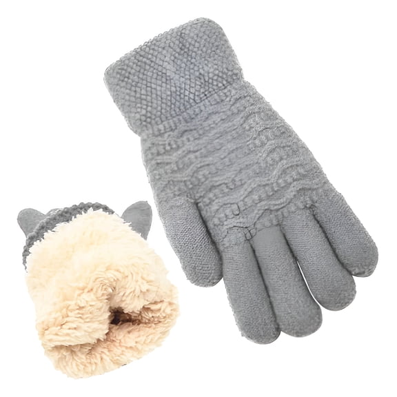 TELOLY Women's Winter Warm Screen Gloves Womens Thermal Cable Knit Wool Lined Glove For Cold Weather