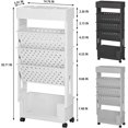 thumbnail image 3 of White Mobile 5-Tier Bookcase Cart - Rolling File Paper Storage Organizer for Home Office Study Classroom, 3 of 7