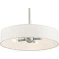 thumbnail image 7 of 4 Light Brushed Nickel Chandelier with Hand Crafted Off White Fabric Hardback Shade, 7 of 7