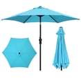 thumbnail image 5 of Ainfox 7.5ft Patio Umbrella Outdoor Portable Table Market Umbrella with Push Button Tilt/Crank Waterproof UV-proof, Blue, 5 of 7