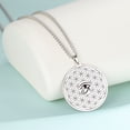 thumbnail image 3 of TEAMER Flower of Life Eye of Horus Vintage Pendants Silver Necklace Men Women Talisman Stainless Steel Jewelry, 3 of 4