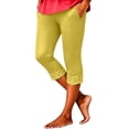 thumbnail image 2 of Noric Women's Capri Pants with Pockets Lace Hem Cropped Leggings Skinny Stretch Casual Summer Workout Yoga Pants, 2 of 4