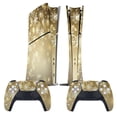 thumbnail image 2 of Skin Sticker for PS5 Slim Standard PS5 Pro Disc Digital Edition Console and Controllers Decals for Playstation 5 (Elegant Gold Christmas Snowflake ,PS5 Pro Standard), 2 of 5