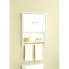 White 2-Door Wall Cabinet with Open Storage and Towel Bar