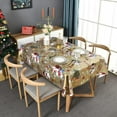 thumbnail image 6 of Plastic Christmas Tablecloth Square Silver Vinyl Christmas Table Cloth Xmas Table Cover with Snowman for Party (60'''' x 60'''', Snowman), 6 of 6