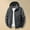 Gray, variant on Winter Coats Solid Color Long Sleeve Hooded Neck Mens Jackets Winter Plus Size Zipper Windbreaker Waterproof Clothes Men with Pockets Fall Streetwear for Walking and Daily Green L