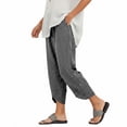 thumbnail image 5 of Capri Pants for Women,Women's Vintage Wide Leg Pants Striped Harem Pants Summer Elastic Waist Capris Casual Lightweight Baggy Cropped Pants, 5 of 6