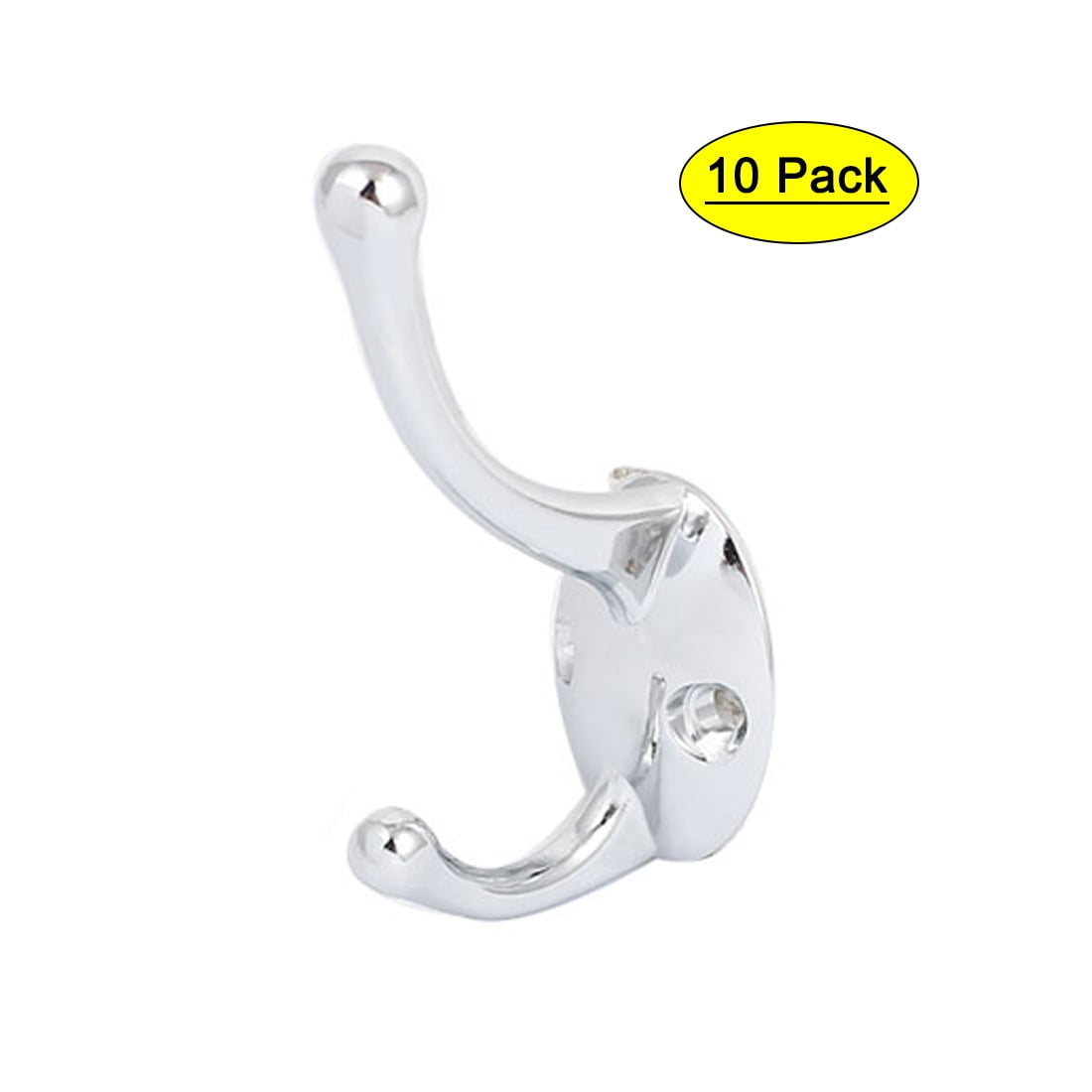 Uxcell 3.5" Length Alloy Chrome Finish Coat Double Hook, 10 Pack