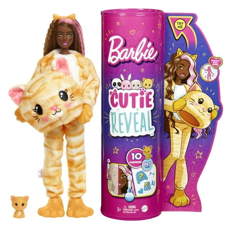 UPC: 0194735071593 | Barbie Cutie Reveal Fashion Doll with Kitty Plush Costume  Mini Pet & Accessories