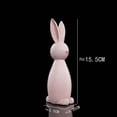 thumbnail image 2 of Moocorvic Easter Decorations Resin Bunny Figurines for Spring Easter Home Office Party Table Centerpiece Decoration,6 Inch Pink, 2 of 5