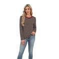 thumbnail image 3 of WIHOLL Womens Striped Long Sleeve Shirts Spring Outfits 2026 Striped Tops Fashion Clothing Ribbed Crewneck Tee Blouses, 3 of 8