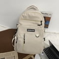 thumbnail image 4 of Mochila de moda de nylon Bolso de compras suave de color sólido simple informal (Blanco), 4 of 9
