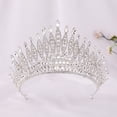 thumbnail image 1 of Nvzi Tiara de boda para novia, diadema de princesa, corona nupcial, joyería para el cabello con diamantes de imitación de cristal, decoración para cumpleaños, fiesta de disfraces (blanco), 1 of 4