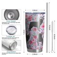 thumbnail image 6 of 20 Oz French Bulldog and Flower Coffee Tumbler Double Wall Insulated Stainless Steel Water Bottle | Metal Reusable Thermoses Flask with Cup Cap | Leak & Sweat Proof with Anti-Dust Lid, 6 of 7