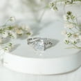 thumbnail image 6 of Rosec Jewels Certified Lab Grown Diamond 6MM Princess Cut Engagement Ring Set with Enhancer, EF-VS Quality, 10K White Gold, US 5.00, 6 of 9