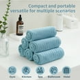 thumbnail image 4 of Jessy Home 24 Pack Turquoise Stripe Washcloths for Bathroom 13x13 Inch Ultra Soft Hand Face Towels, 4 of 9