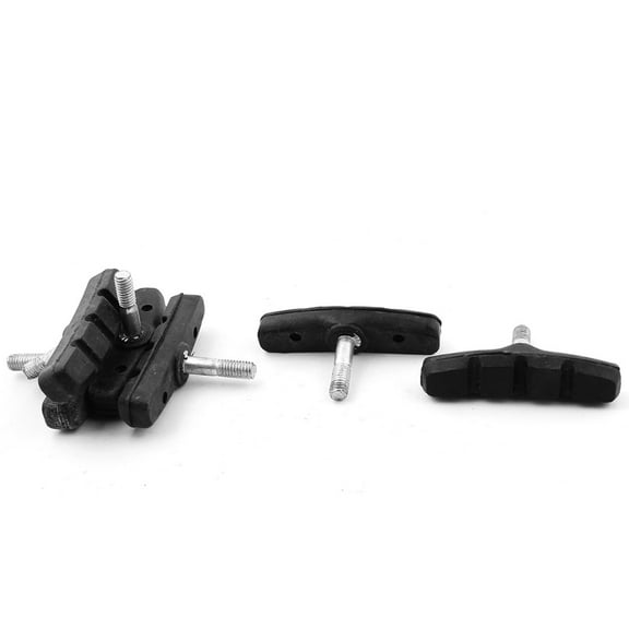 Unique Bargains 6 Pcs Durable V-Brake Bike Brake Pads Replacement for Mountain Bicycle Silver Tone Black