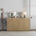 thumbnail image 4 of SICOTAS 34.2"  Tall Kitchen Cabinet Set of 2 with Push-to-Open Doors - Mid-Century Modern Buffet Credenza with Adjustable Shelves for Pantry Storage, Coffee Bar, Dining Room & Living Room, Oak Alder, 4 of 9